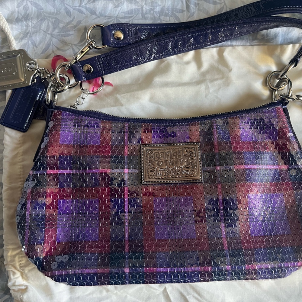 Coach Purple Plaid Women's Bag